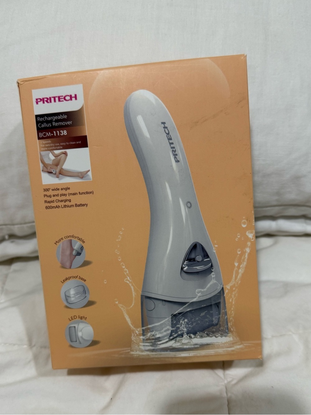 Pritech Rechargeable Callus Remover - White NEW